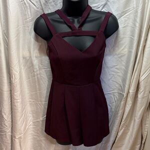 Charlotte Russe Burgundy Strappy Mini Dress/Shorts